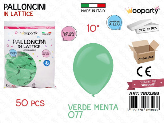 Wooparty Palloncini Lattice Verde Menta 10 50PCS