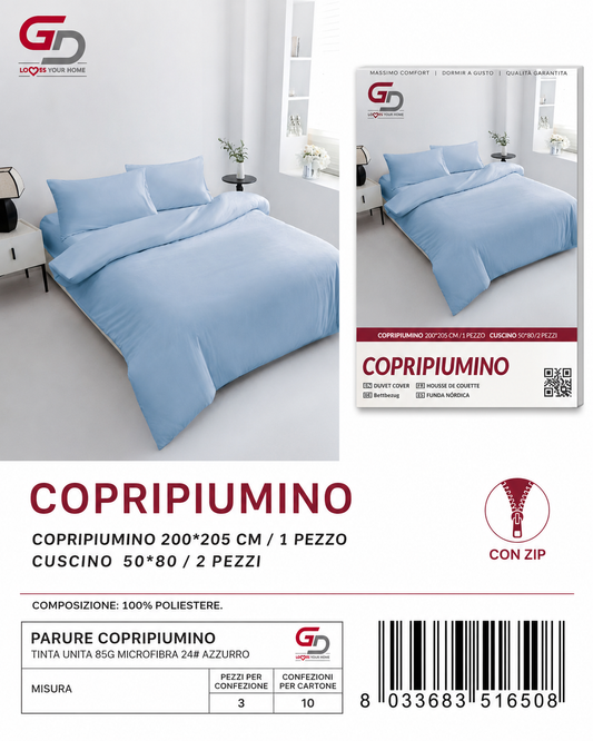 Parure Copripiumino Copripiumino+2 Federe Cuscino 200*205Cm 50*80+20Cm