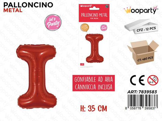 Palloncino Rosso Metal 35CM L. I