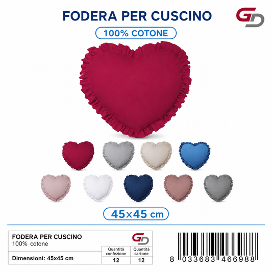 Cuscino Con Fodera 45X45 6 Colori Ass