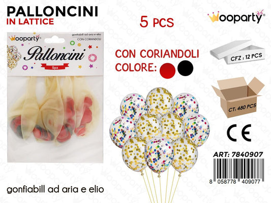 Palloncini c/ Coriandoli Ro-ne 5PCS