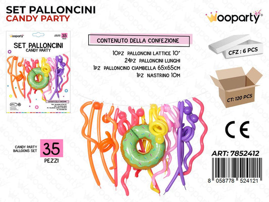 Set Palloncini Candy Party 35PCS Ass.