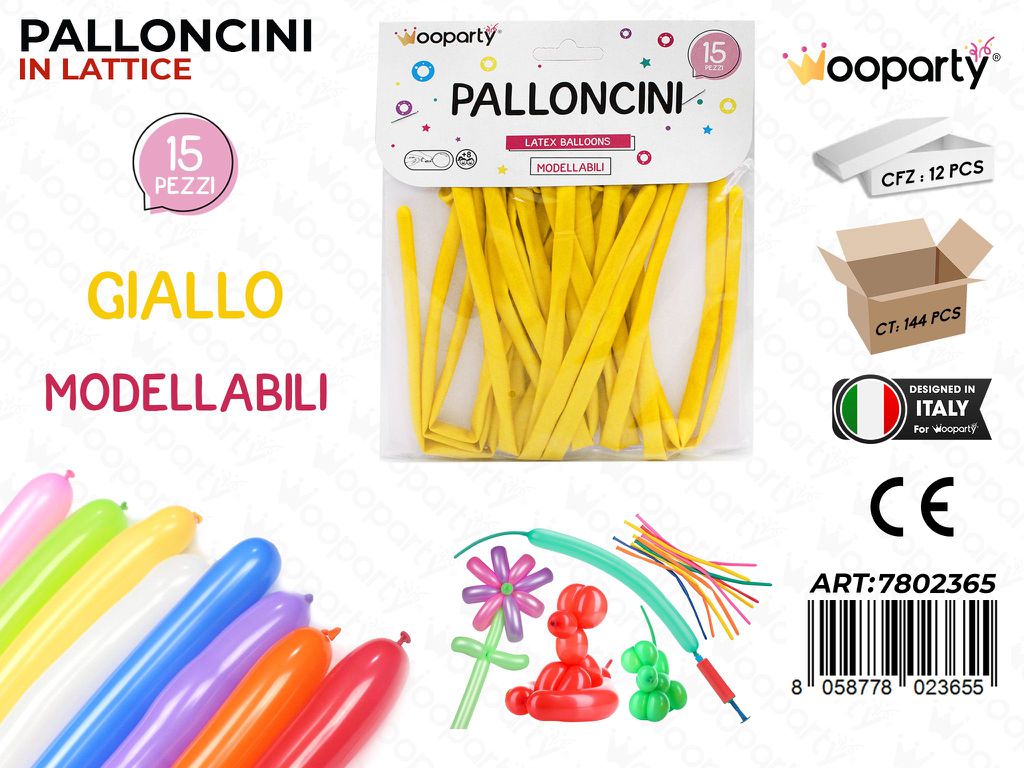 Palloncini Modellabili Giallo 15PCS
