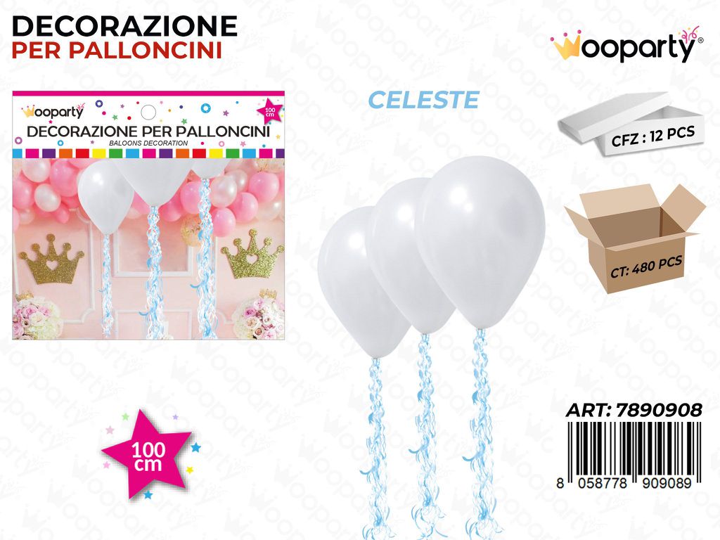 Dec. Palloncini Celeste 100CM