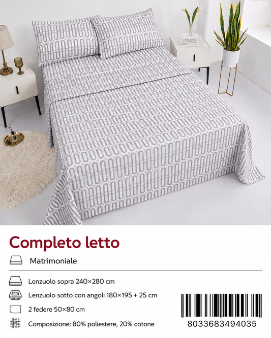 Set Di Lenzuola Matrimoniale 240X280+180X200+5080 Hr18- Ltm