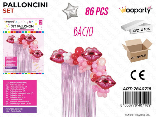 Set Palloncini Bacio 86 Pcs Ass.
