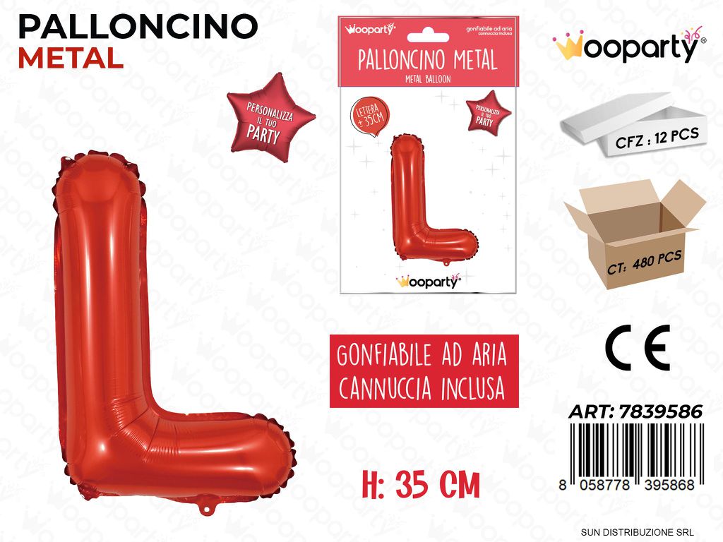 Palloncino Rosso Metal 35CM L. L