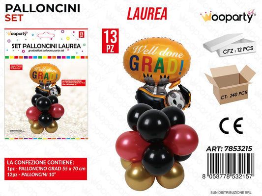 Set Palloncini Laurea 13PCS Ass.