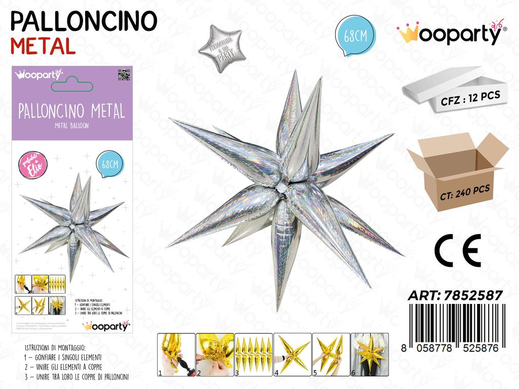 Sunlux Palloncini Metal Arg Stella 68CM
