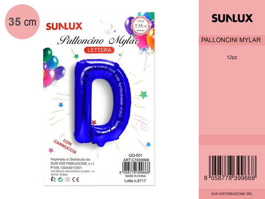 Palloncino Mylar Blu Lettera D