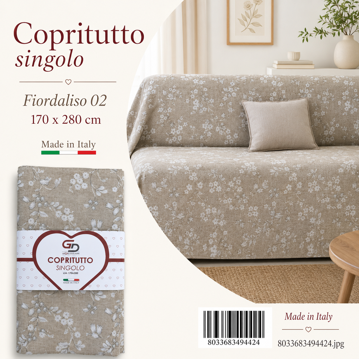 Copritutto 1P Stp 170 X 280 Cm Fiordaliso 02 Copritutto