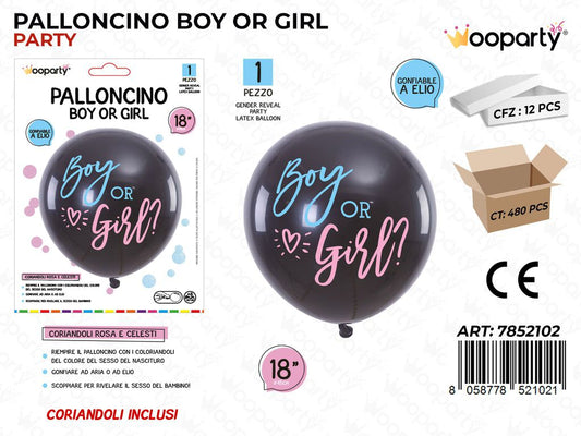 Palloncini Boy Or Girl c/ Coriandoli 45CM