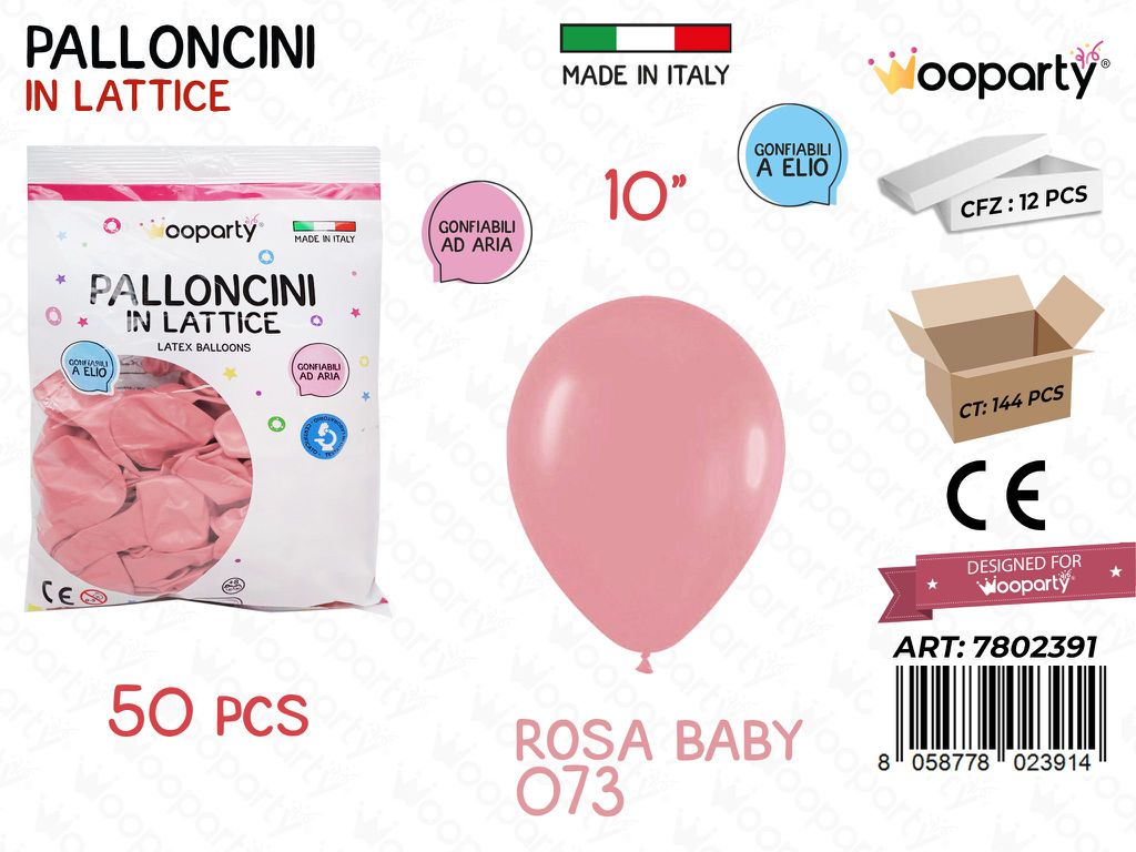 Wooparty Palloncini Lattice Rosa Baby 10 50PCS