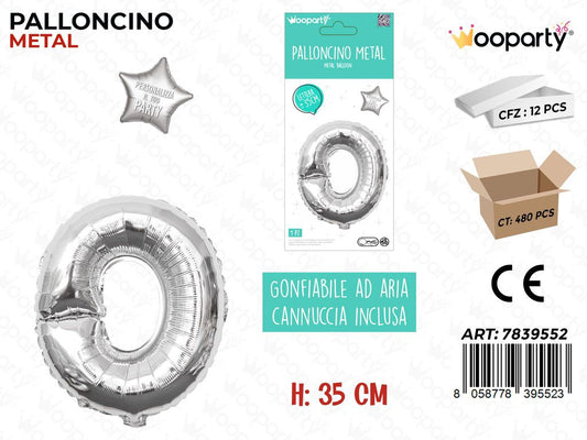 Palloncino Argento Metal 35CM L. o
