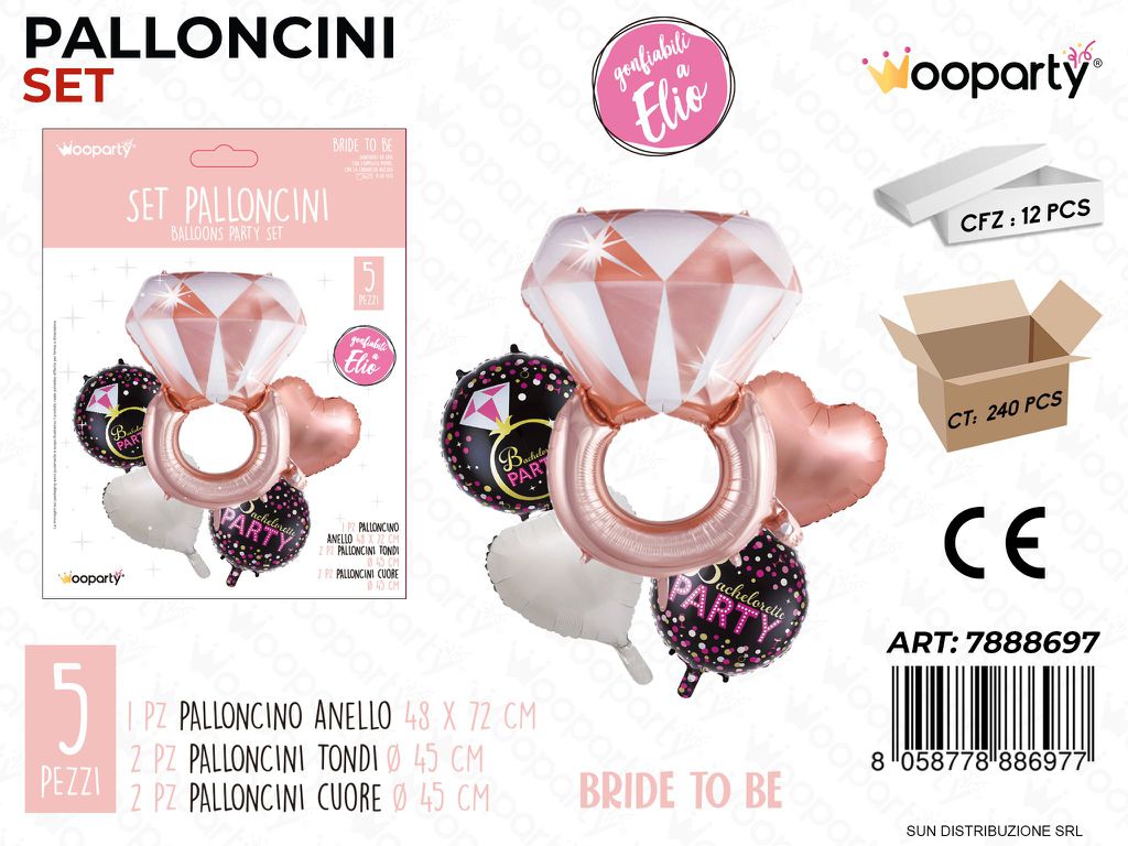 Set Palloncini Bride To Be 5PCS Ass.