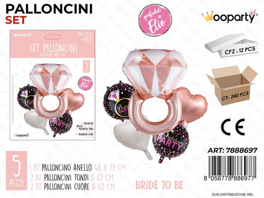 Set Palloncini Bride To Be 5PCS Ass.