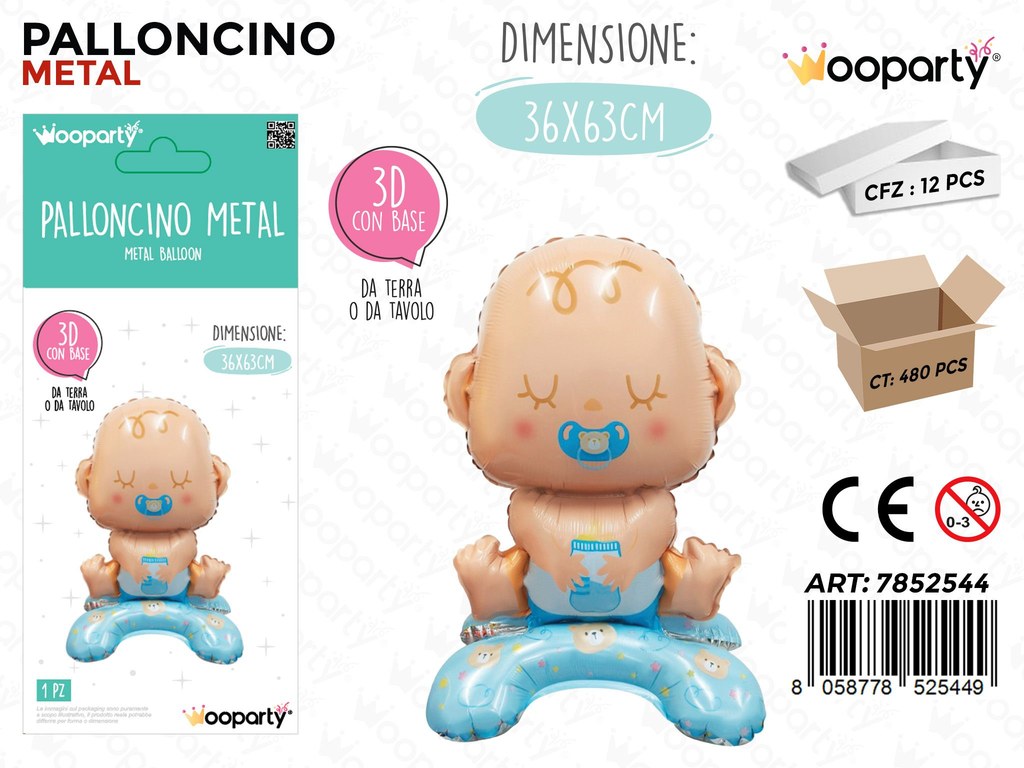 Wooparty Palloncino Metal 3D 36*63CM