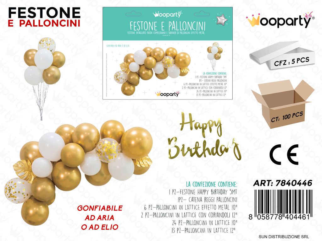 Kit Festone e Palloncini Ass. Happy Birth.