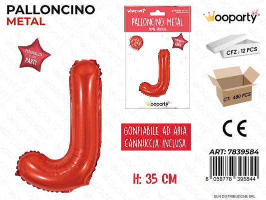 Palloncino Rosso Metal 35CM L. J
