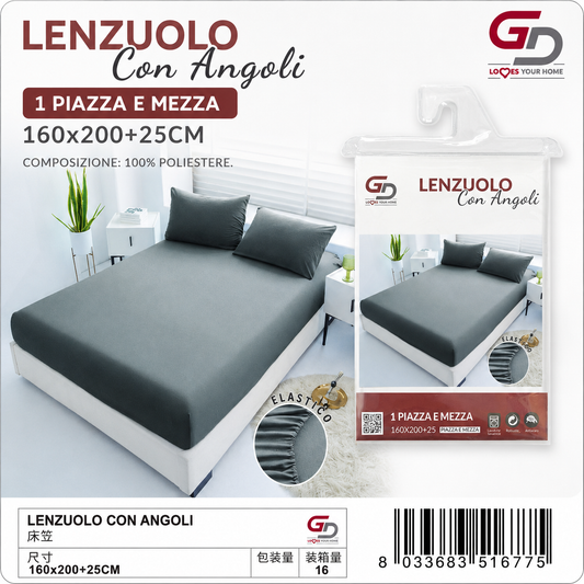 Lenzuolo Con Angoli Copripiumino+2 Federe Cuscino