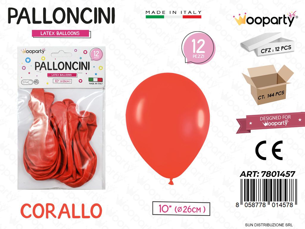 Palloncini Corallo 10 D.26CM 12PCS
