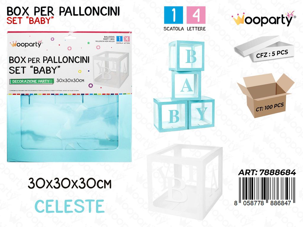 Wooparty Box Pallonc. Baby Cel. 30*30*30CM