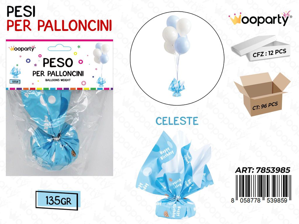 Wooparty Peso per Palloncini Celeste 135GR
