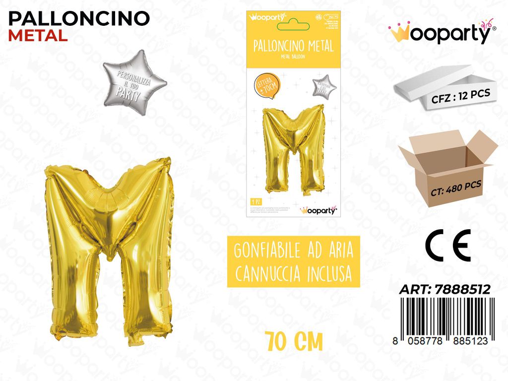 Palloncino Metal Oro Let. M 70CM