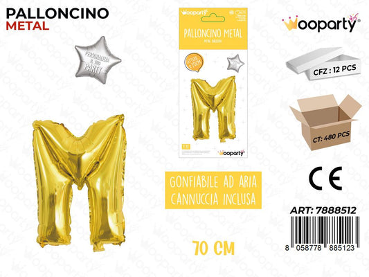 Palloncino Metal Oro Let. M 70CM