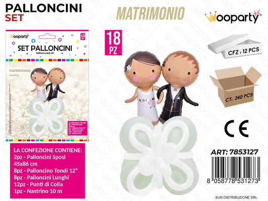 Set Palloncini Matrimonio 18PCS Ass.