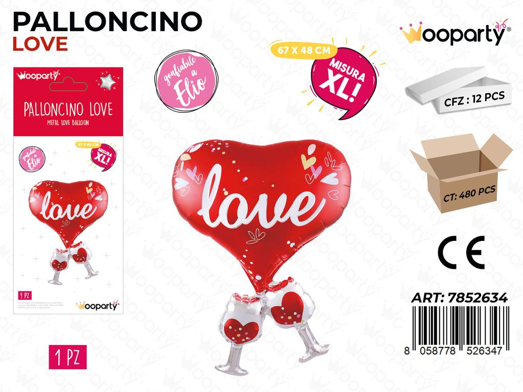 Palloncino Love Mis. Xl 67*48CM