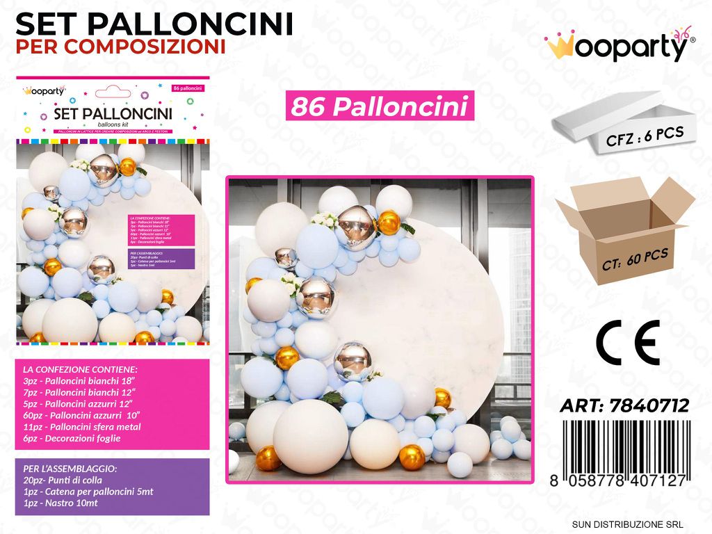 Set Palloncini per Comp. 86PCS Ass.