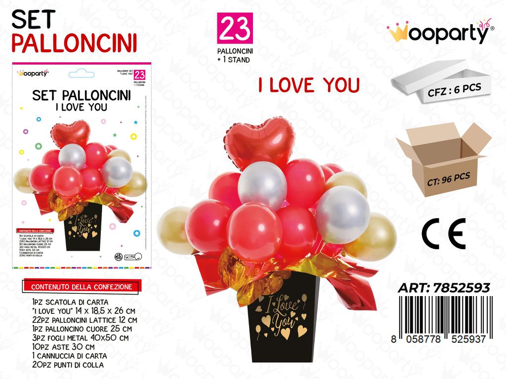 Wooparty Set Palloncini Love 23PCS